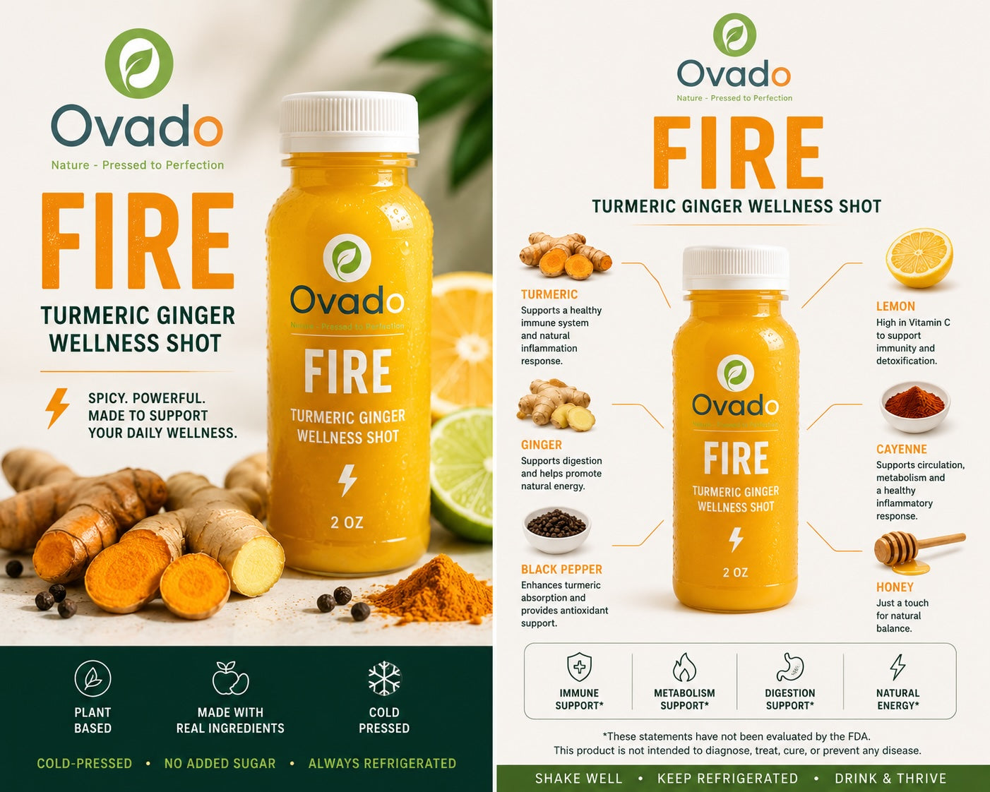 FIRE — Turmeric Ginger Wellness Shot (20-Pack)