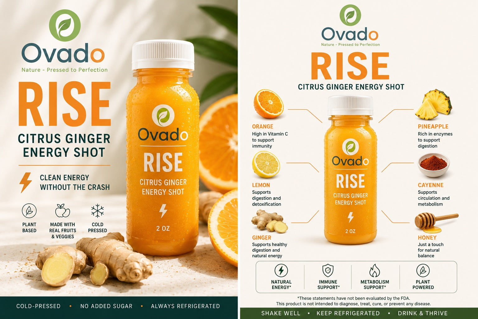 RISE — Citrus Ginger Energy Shot (20-Pack)